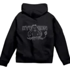 トシゾーのSUZURIのとこのキュウコン（白抜き・文字バック） Zip Hoodie