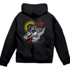 BA666のＲe口枷ウルフ：モノクロ Zip Hoodie