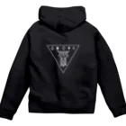 KIKITEKI_LABORATORYの閉眼逆トライアングル 白 Zip Hoodie