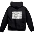 Flamenco Verano Tiendaのフラメンコ　ベラーノ　黒白カスタネット Zip Hoodie