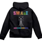 白鳥堂(しろとりどう)のS.W.A.n.T.ジップパーカー　バックプリント Zip Hoodie