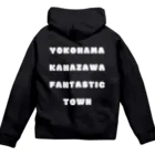 横浜市金沢区の地域活動家　ツンのYOKOHAMA KANAZAWA FANTASTIC TOWN（黒） ジップパーカー