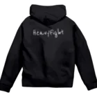 HFのHF バックロゴ　ホワイト Zip Hoodie