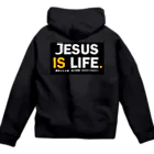 JESUS  ショップのJESUS IS LIFE 黒 Zip Hoodie