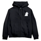 いにゅオリジナルグッズのケモ耳の女の子のシルエット 白 Zip Hoodie