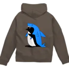 PGcafe-ペンギンカフェ-のサメを被るペンギン Zip Hoodie