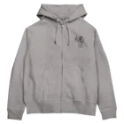 まるコロッ。のウサコロまる・フィットネスバイク（小）（線画：黒バージョン） Zip Hoodie