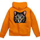 やまねこショップSUZURI支店のツシマヤマネコ顔ばーんジップパーカー Zip Hoodie