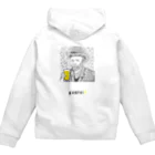 ビールとアート TM-3 Designの名画 × BEER（ゴッホ自画像）黒線画 Zip Hoodie