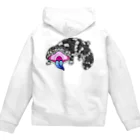 もむのふの爬虫類グッズやさんのマツカサトカゲちゃんバックプリント Zip Hoodie