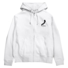 しろくまるいるいと動物たちのキャットゲッコー/シルエット Zip Hoodie