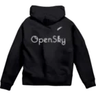 PetWORKs SUZURI ShopのOpenSky LOGO ジップパーカー