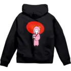 豚人イラストのパンダ武島のお豚（とん）さん、和傘をさす。 Zip Hoodie