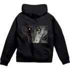 アラスカ野生動物画家きむらけいのBLACK WOLF Zip Hoodie