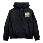 リューカデンドロンのクリーム&グリーン Zip Hoodie