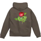 Lucid Color goodsの赤い薔薇（背面） Zip Hoodie