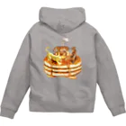 サッサのいきものグッズの虎とバターとホットケーキ Zip Hoodie