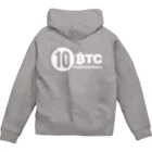 10BTCの10BTC(White-Logo) Zip Hoodie