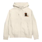 むちむちしっぽのアメイロイボイモリ(ワンポイント) Zip Hoodie