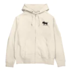 お髭ショップのお髭柄キャット Zip Hoodie