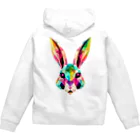 こもれびのカラフルなウサギ Zip Hoodie