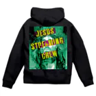 jesus_yutakaのJESUS STREAMING CREW ZIP PARKA(後プリント) Zip Hoodie