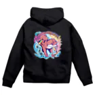 カワウソとフルーツの𝙎𝙩𝙧𝙚𝙚𝙩 𝙆𝙖𝙬𝙖𝙪𝙨𝙤 - 𝙎𝙥𝙡𝙖𝙨𝙝 - Zip Hoodie