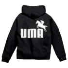 牛川 暗のグッズショップのUMA（白） Zip Hoodie