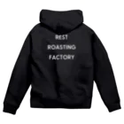 REST ROASTING FACTORYの珈琲ペンギンの一休（まるっと）ホワイト ジップパーカー