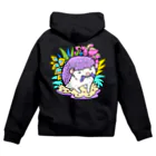 ポメ村ポメラニアンのパステルハリネズミ パープル Zip Hoodie