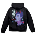 HElll - ヘル - の地獄で一服ヲ ロゴ&バックプリント(フロントジッパー) Zip Hoodie