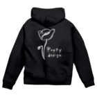 ひなげし商店のPoppy design 白ライン Zip Hoodie