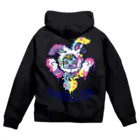 Cɐkeccooのうさぎのラビ★正面からスリラーゾンビ-カラフル Zip Hoodie