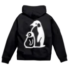 かわずやのぺんぎんのおやこ（白） Zip Hoodie