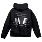 杜の魚の世界の言語でアコーディオン（白） Zip Hoodie