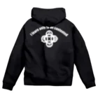 『NG （Niche・Gate）』ニッチゲート-- IN SUZURIの吾唯足りるを知る。h.t. 白・日本語 Zip Hoodie