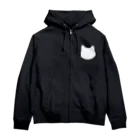 ichinoshopのさくら猫シルエット/ホワイト Zip Hoodie