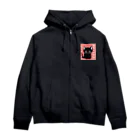 黒ねこまろんの雑貨屋さんの黒ねこまろんのイラストグッズ Zip Hoodie