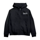 QUQU_WORKSのノーサーフスケートノーライフ サーフスケートボードデザイン ホワイト Zip Hoodie