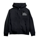 QUQU_WORKSのソウルオブジャパン 折り紙の兜デザイン 大和魂 日本 ホワイト Zip Hoodie