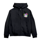 ポメ村ポメラニアンのパステルハリネズミ パープル Zip Hoodie