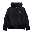 PygmyCat　suzuri店の6ft開けるチベットスナギツネ（主線白ver） Zip Hoodie