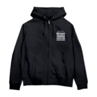 SANKAKU DESIGN STOREのもう限界！働きたくない！ 白/前面 Zip Hoodie