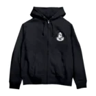 真夜中のビバリウムの真夜ビバロゴ（白） Zip Hoodie