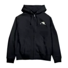 にゃんぽ　はぴねすの毛玉と遊ぶ猫　（白） Zip Hoodie