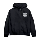 sengokuartの徳川家康 家紋 三つ葉左葵巴の紋 葵（白） Zip Hoodie