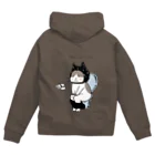 ほっかむねこ屋（アトリエほっかむ）のトイレねこ　黒 Zip Hoodie