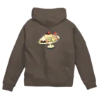 気ままに創作　よろず堂のプリン・ア・ラ・モード　レトロ Zip Hoodie