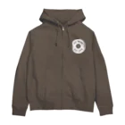 QUQU_WORKSのノーミュージックノーライフ レコード盤デザイン ホワイト Zip Hoodie