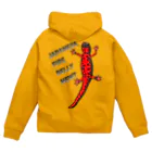 LalaHangeulのJAPANESE FIRE BELLY NEWT (アカハライモリ)　　バックプリント Zip Hoodie